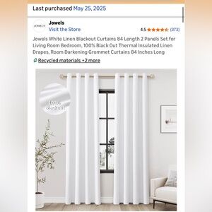 White Black out curtains never used